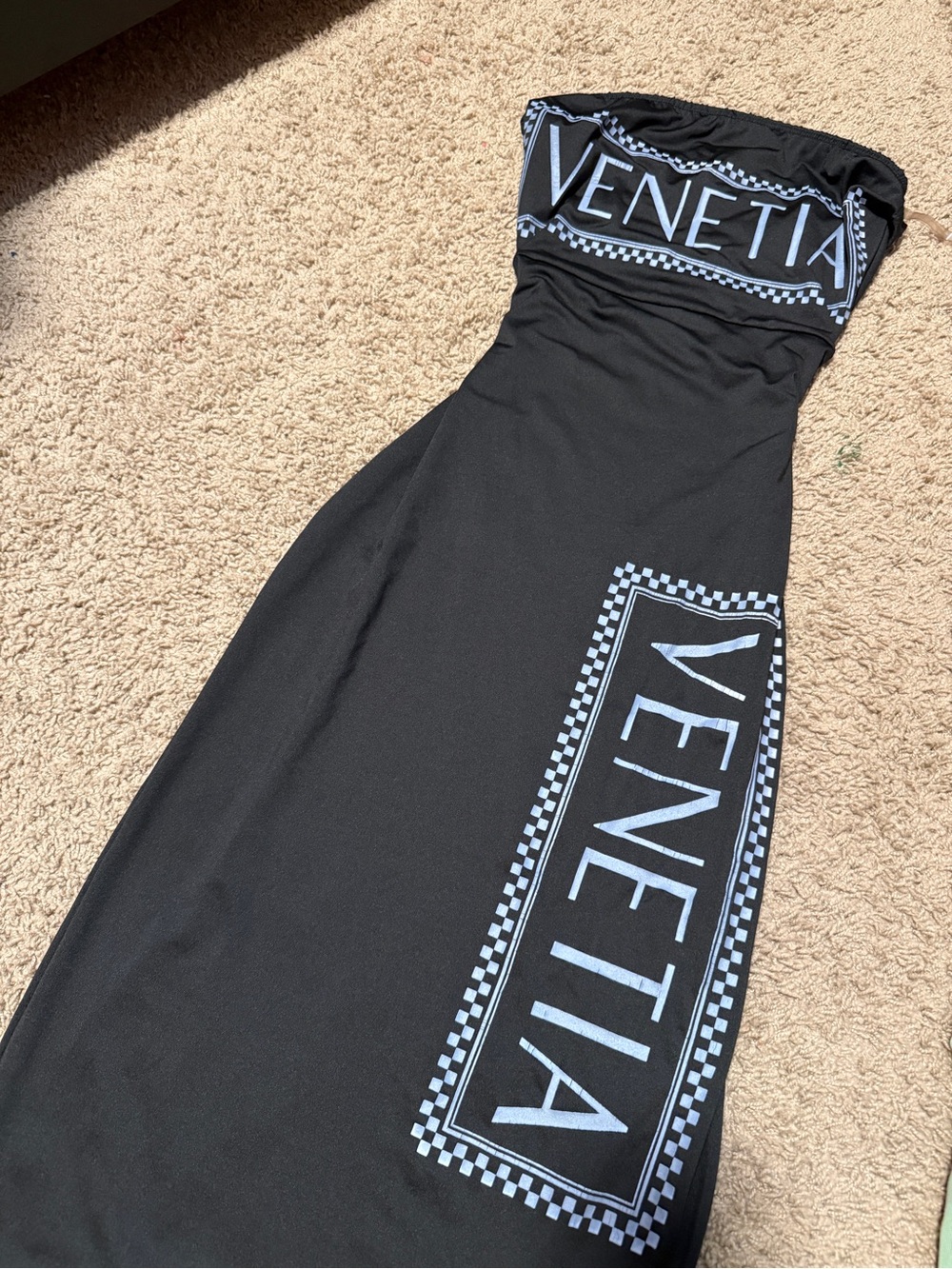 Exclusive Vintage Urban Outfitters Black Strapless Maxi Dress